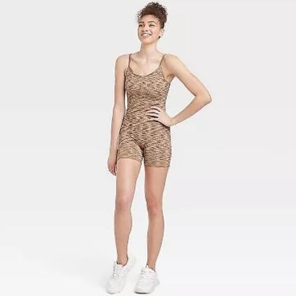 Joylab Open Back Atheltic Romper Heathered Brown women’s size XS - Picture 1 of 3